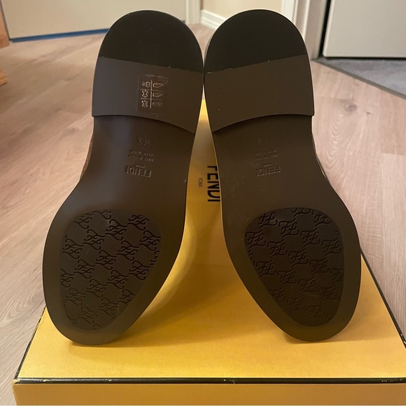 Fendi Croc-Embossed Leather Tall Boots - Picture 6 of 7